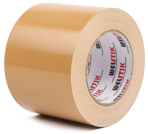 WELSTIK Heavy Duty Waterproof Duct Tape 4 Inch, Professional Grade Industrial Duct Tape for Repairs, DIY, Crafts, Indoor Outdoor Use, No Residue, Tear by Hand (3.77Inch X 45 Yards, Brown)