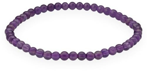 Lebensquelle Plus Pulsera de bolitas pequeñas | 4-5 mm | Pulsera de piedra preciosa superior, 19 cm, flexible (Amatista)