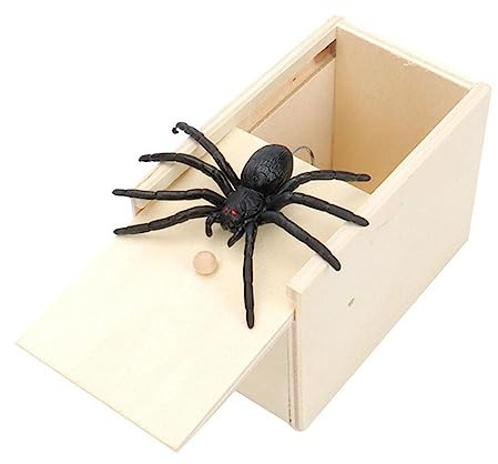 AUsagg New Funny Scare Box Wooden Prank Spider Hidden In Scarebox Toys Quality U4b9 Intere Great Trick Gift Joke Prank-wooden