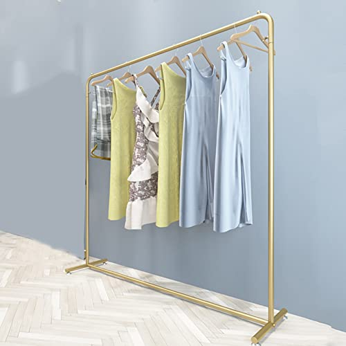 DETMOL Kleiderständer Golden,kommerzieller freistehender Kleiderbügel zum Aufhängen von Kleidung,Robustes,multifunktionales Aufbewahrungsregal für Schlafzimmer-Organizer zum Organisieren von Kleidu