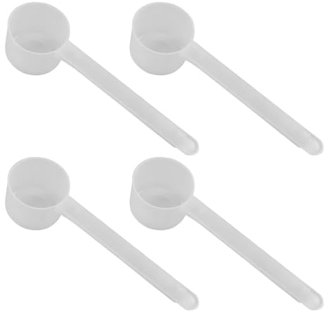 JTKREW 4 Pièces Cuillères Mesures Transparentes en Plastique pour la Cuisine et Le Thé-Cuillères Doseuses Grammes et Chrononutrition-Cuillère Doseur de Café et Cuillère à Mesurer 5g