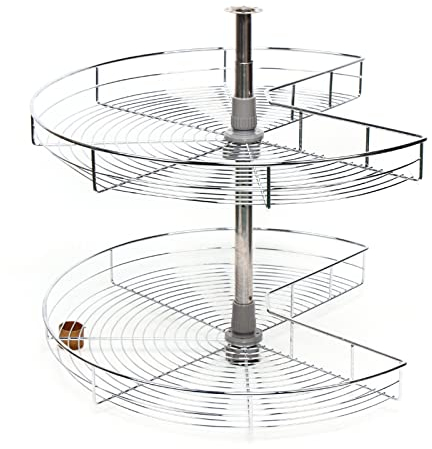 Donened Armario de carrusel de 2 niveles, cesta giratoria de 270°, altura ajustable, 56,5 – 79 cm, plato giratorio organizador para armario de cocina, estante giratorio para especias