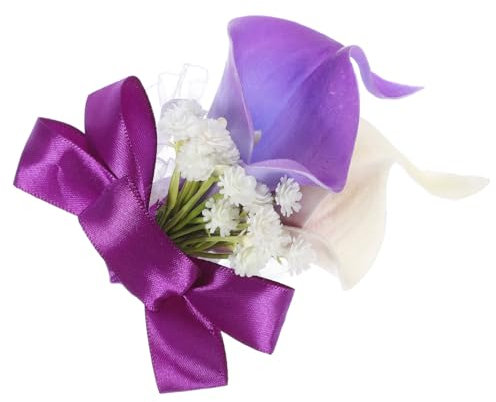 Cabilock 5st Handgelenk Lila Blumenstrauß Ansteckblume Aus Künstlichen Blumen Kreative Korsage Handgelenkbandagen Künstliche Blumenbündel Hochzeit Braut Plastik Violett Blumenbrosche