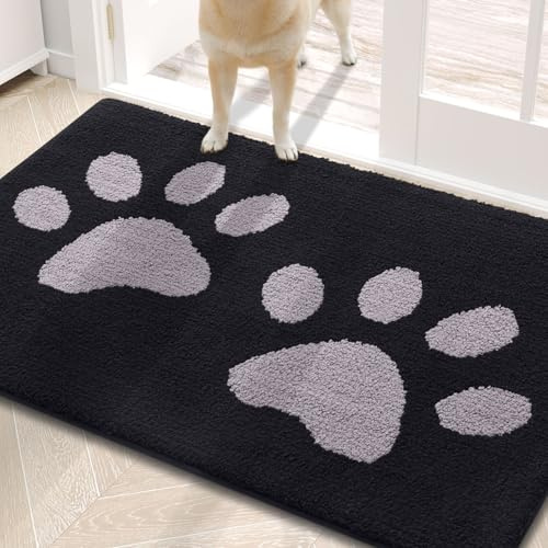 Buganda Dog Door Mat for Muddy Paws 30x20, Absorbent Doormat for Inside