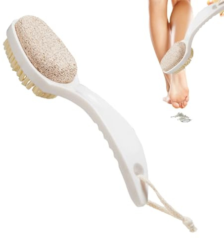 Mimoqk Fußscheuerbürste, Bimsstein 2-in-1 Fußpflege-Werkzeuge, multifunktionales 2-in-1-Fußpflegewerkzeug, rutschfestes Badzubehör, bequemes Badzubehör, sanfter Entferner