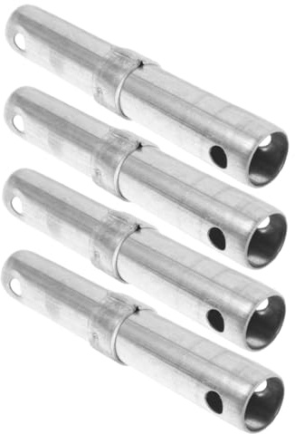 HOMSFOU 4pcs Scaffolding Connecting Rod Scaffolding Coupling Scaffold Fixing Pole Heavy Duty Hinges Galvanized Pole Scaffolding Part Scaffolding Equipment Part Silver Q195 Steel