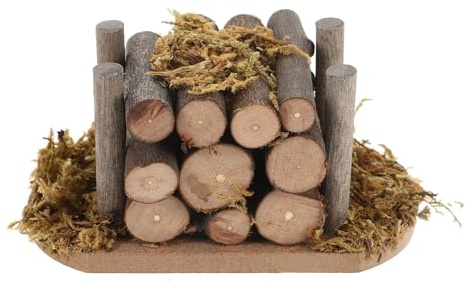 Abaodam Pile Garden Paysage Ferme Bois de Chauffage Mini Cheminée Bois de Chauffage Modèle Pile Maison de Poupée Échelle 1 12 Maison de Poupée Décor de Chauffage Miniature Bonfire Modèle