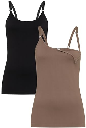 Herzmutter Stilltop Seamless 2X Top Stillfunktion Clip-Verschlüsse 5320 | Praktische Tops-Unterhemden Stillen 2er-Set
