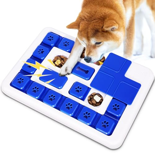 Blanlody Jouet Interactif Chien - Occupation, Distributeur de Croquettes, Jeu d'Intelligence pour Améliorer Le Qi