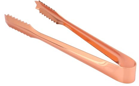 Akozon Eiszange aus Edelstahl – 304 Eispickel in Lebensmittelqualität, Cocktail-Mischwerkzeug, Zum Servieren von Eiswürfeln, Obst und Speisen (Kupferbeschichtet)