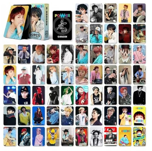 CHENGLI Kpop G-Dragon 92PCS Power New Album Cards Set, GD Card Postcard Birthday Gift Cards for Fans