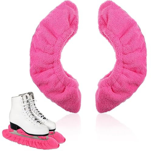 BUKYCAT 1 Paar Kufenschoner für Schlittschuhe, Schlittschuh Schoner, Schlittschuhe Zubehör, Eishockey Elastische Kufenstrümpfe, Kufenstrumpf für Eishockey für Damen Herren Kinder (Rosa, M)