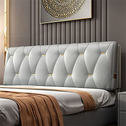 Gepolstertes King-Kopfteil mit getuftetem Design für großes Bett, grau, 160 cm, weiche Polsterbank für Zuhause, Schlafzimmer