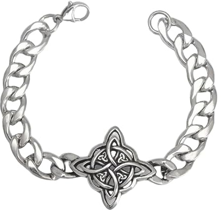 Catena vintage alla moda con nodo da strega, a lunga durata, in acciaio inox, per gli amanti della moda