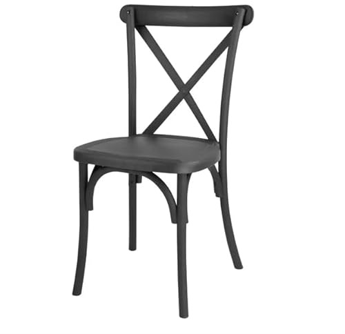 Bolero Manhattan Cross Back Resin Chairs Black, Set 4