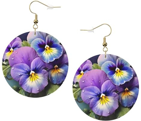 Pansy Perfection Elegant Leather Round Earrings-Fashionable And Unique Accessories For Everyday Wear