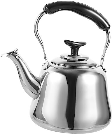 EXHUMKY Bouilloire à Eau Bouillante Acier Inoxydable Avec Filtre Et Sifflet Automatique Pour Théière Domestique