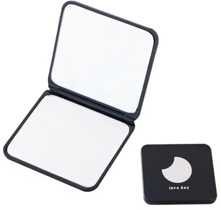 Pocket Mirror, Travel Folding Vanity Makeup Mirrors for Purse, Handbag and Pocket, 1pcs Black Portable Double-Sided Magnifying Cosmetic Mirror without Distortion