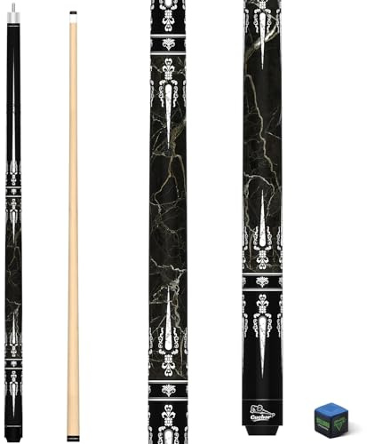 CUEBAR Pool Stick for Adults, 58 Inch Wrapless Cue (Black 21Oz)