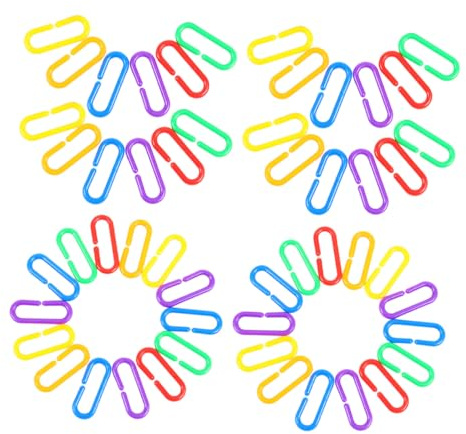 Beaupretty 360pcs Colorful Plastic Chain Links Educational Geometric Linking for Parrot Climbing Chain Bird Cage Accessories Creative Building Blocks for Kindergarten Stem Activities