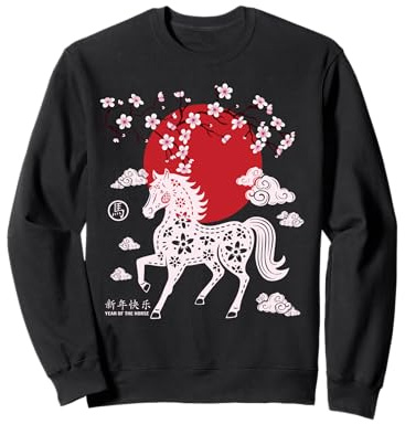 Nouvel an Chinois 2026 Année du Cheval de feu Signe du Zodiaque Sweatshirt