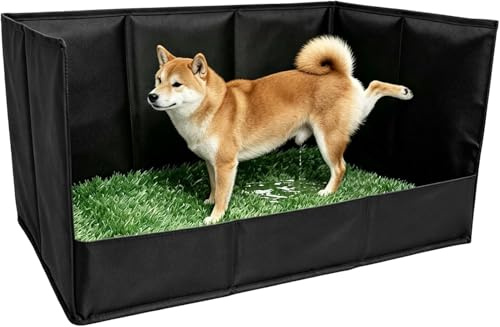 Toilette pour chien avec gazon artificiel, 84 x 58 x 41 cm, accessoires pour animaux de compagnie, pliable, avec 3 tapis d'urine pour petite et moyenne taille, toilette pour chiots, maison, balcon