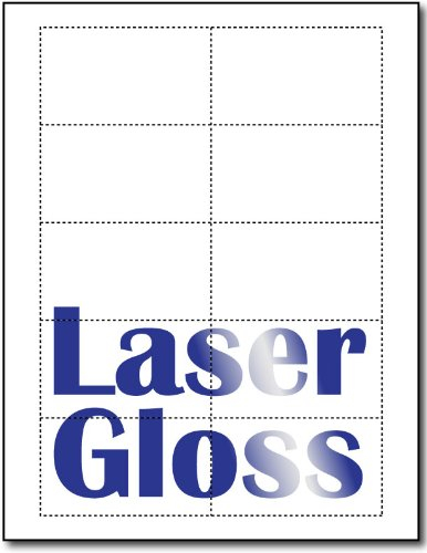 Glänzende Visitenkarten für Laserdrucker, 5,1 x 8,9 cm, 10 pro Blatt (1.000 Visitenkarten)