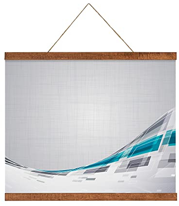 Poster-Klemmschiene aus Holz, holzfarben dunkel, 300 mm, für Poster DIN A3 hoch / DIN A4 quer, Posterleiste, Klemmleiste magnetisch