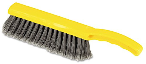Rubbermaid Commercial 8 Inch Counter Brush Flagged Polypropylene Fill for Smooth Surface Sweeping Yellow 12.5 for Bathroom/Shower/Floor Tile/Decks/Car Tires/Outdoor