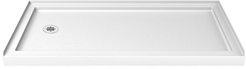 DreamLine SlimLine 34 in. D x 60 in. W x 2 3/4 in. H Left Drain Single Threshold Shower Base in White, DLT-1134601