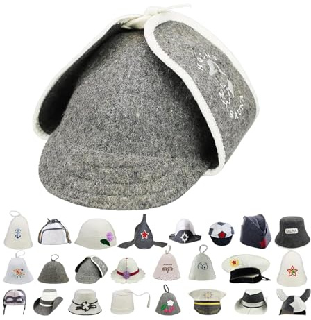 GMMH bastuhatt bastumössa av ullfilt (Sherlock Holms 1515) filt bastumössa för kvinnor och män, filtmössa filt hatt hatt för bastu