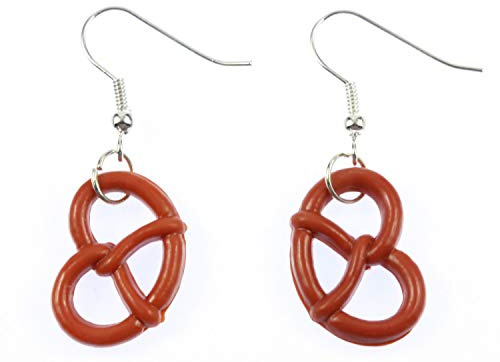 Miniblings Brezel Oktoberfest Wiesn Ohrringe braun versilbert | Ohrschmuck, sorgfältig in Berlin gefertigt, mit Mini und Butterbrezel