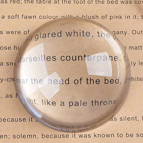 LONGWIN Crystal Dome Magnifier/Paperweight Reading Magnifying Glass-3.9 Inch