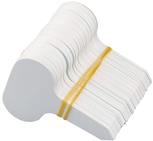 KINGLAKE 100 pezzi 5X7CM etichette di plastica per piante etichette di semi di giardinaggio, bianco
