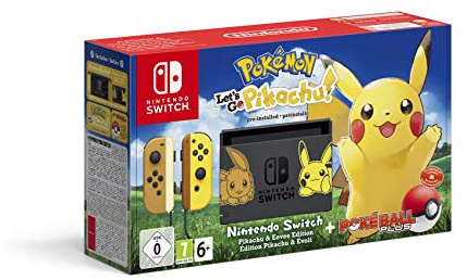 Nintendo Switch Picachu & Eevee edition + Pokémon: Let’s Go, Pikachu! + Poké Ball Plus - Limited