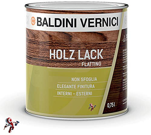 Baldini Vernici Holz Lack - Flatting per Legno Trasparente 750 ml Lucido e Opaco per Barche e Imbarcazioni (TRASPARENTE LUCIDO)