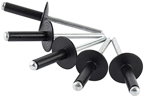 ISPINNER Blindnieten aus Aluminium, 4,8 x 20 mm, Schwarz, 50 Stück