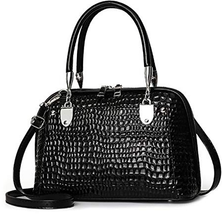 NICOLE & DORIS Retro Handtasche für Frauen Schultertaschen Klassische Krokodil Umhängetasche PU Leder Henkeltasche Shopper Tasche