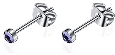G23 Titan Ohrstecker für Damen Herren Mädchen Ohrringe Hypoallergen Nickelfrei 3mm/4mm/5mm/7mm Kristallohrringe Ohrschmuck Geburtstagsgeschenk