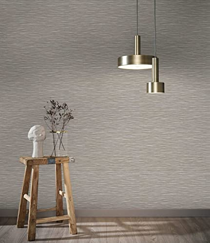 Botanica 33319 Non-Woven Textured Textile Wallpaper Natural Brown / White