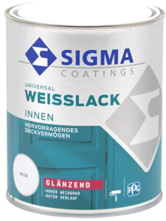 Sigma Coatings Universal BUNTLACK Weisslack innen weiss glänzend Acryllack (0,375 Liter)