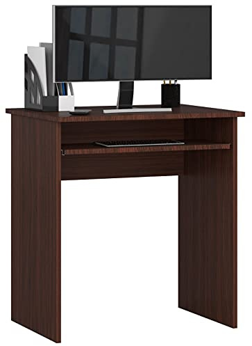 AKORD | Scrivania Star per PC con Rupiano per Tastiera | 2 Cassetti e 2 Ripiani con Ante Tavolo per Ufficio | Office Desk | 68 x 74 x 51 cm | Peso 20kg | Wenge