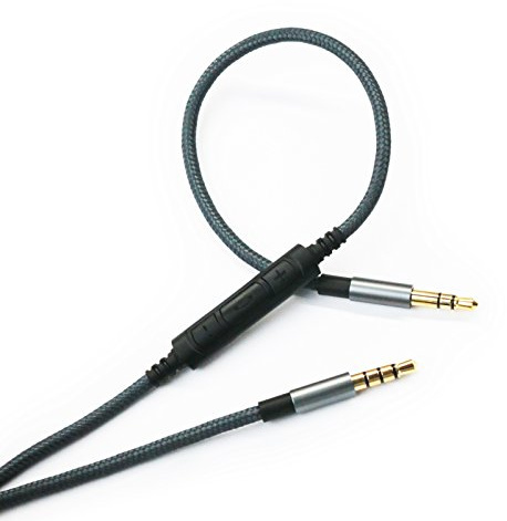 3.5mm to 3.5mm Male Audio Cable Compatible with Skullcandy Hesh, Hesh 2, Hesh3, Crusher, Grind Headphones, Remote Volume Control Mic for Samsung Galaxy Xiaomi Huawei Android Phone