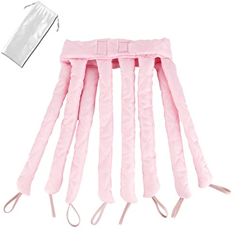 Sailunte Upgraded Heatless Curling Rod, Octopus Design Lazy Curling Rod, Soft No Heat Curling Rod Headband, Sleeping Hair Curler Set for Overnight Long Medium Hair Curler Hair Styling Tools(Pink)