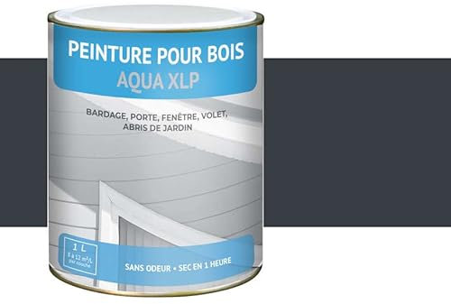 PEINTURE POUR BOIS AQUA XLP-Gris Anthracite RAL 7016-Bidon de 1 l