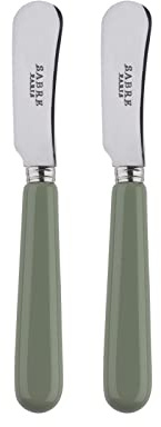 SABRE PARIS - 2er Set Buttermesser 14 cm - Pop - Ideal Für Butter, Aufstrich - Edelstahl & Nylon - Spülmaschinenfest - Spargel