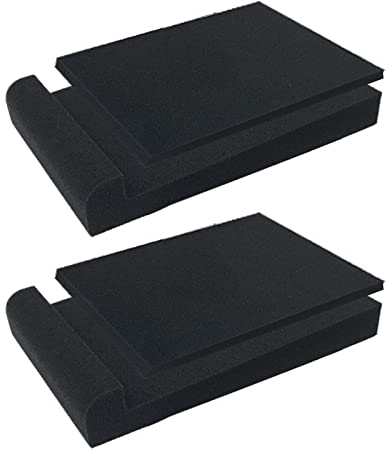 Ytesky 2 Pack Speaker Isolation Pad High Density Studio Monitor Foam 28x19x4cm Acoustic Mat for Most Speakers Stands Speaker Base (Black)