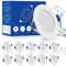 Leselux LED Einbaustrahler 230V IP44, 10x 5W Spot LED Flach 35mm, Deckenspots Weiß 4000K Neutralweiß 310LM 80RA, Aluminium Einbauleuchten für Badezimmer Küche Wohnzimmer, Einbauspots Einbauloß 70-90mm