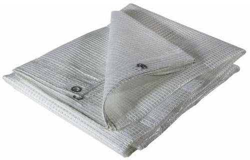 Mondo Viro - Lona de PVC multiusos con ojales, color blanco transparente, con ojales de 140 g/m², para exteriores, resistente a los rayos UV e impermeable, para almacenajes, cortinas, balcones,