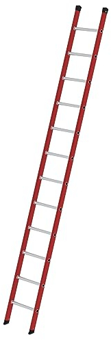 PROREGAL Sprossen-Anlegeleiter GFK/Alu ohne Traverse | 12 Sprossen | Leiter, Teleskopleiter, Trittleiter, Bockleiter, Sprossen-Doppelleiter